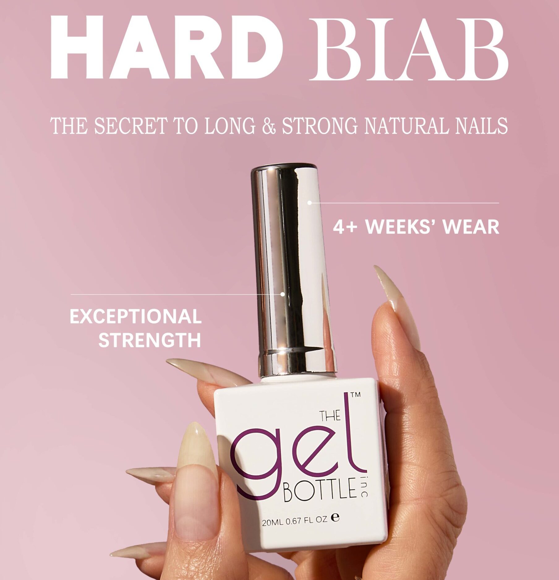 The Gel Bottle Inc Hard Biab. A Builder and Hard Gel hybrid. For a protective and long lasting nail gel polish.